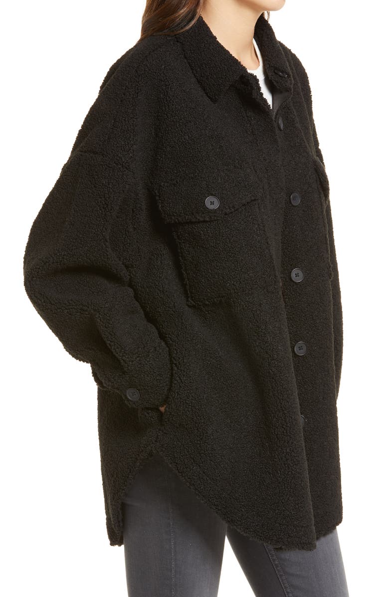 Good American Contour Faux Shearling Jacket, Alternate, color, 