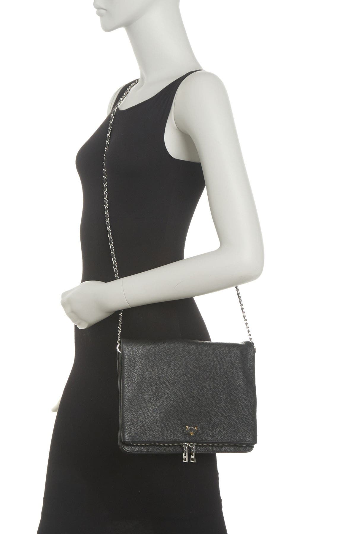 Zadig & Voltaire Rick XL Blason Grained Crossbody Bag, Alternate, color, 