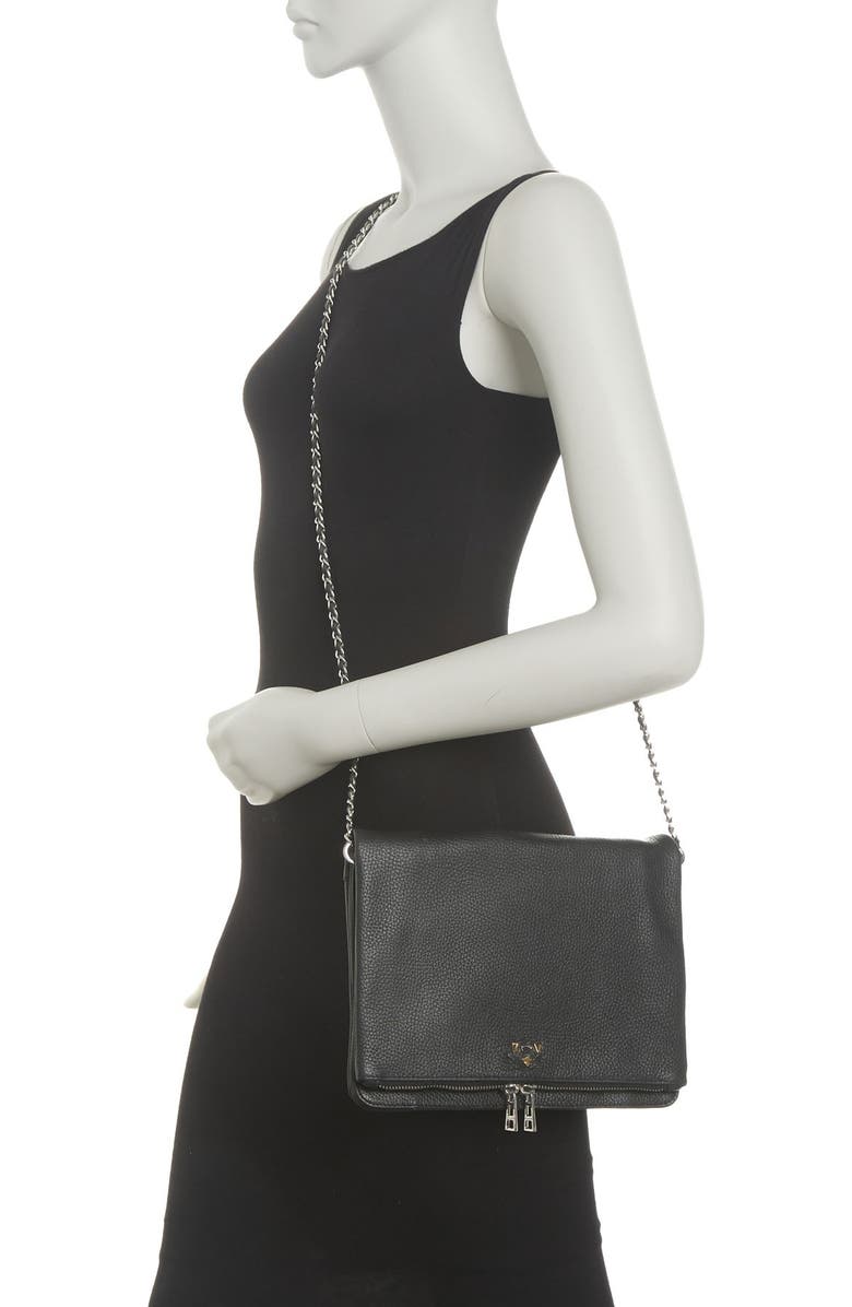 Zadig & Voltaire Rick XL Blason Grained Crossbody Bag, Alternate, color,