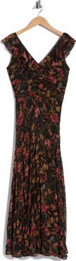 PAIGE Sharleen Floral Cap Sleeve Silk Maxi Dress