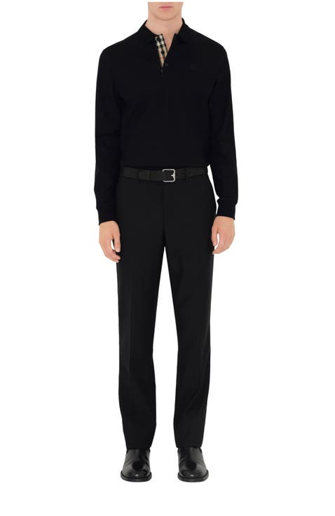 Long-sleeve Cotton Polo Shirt