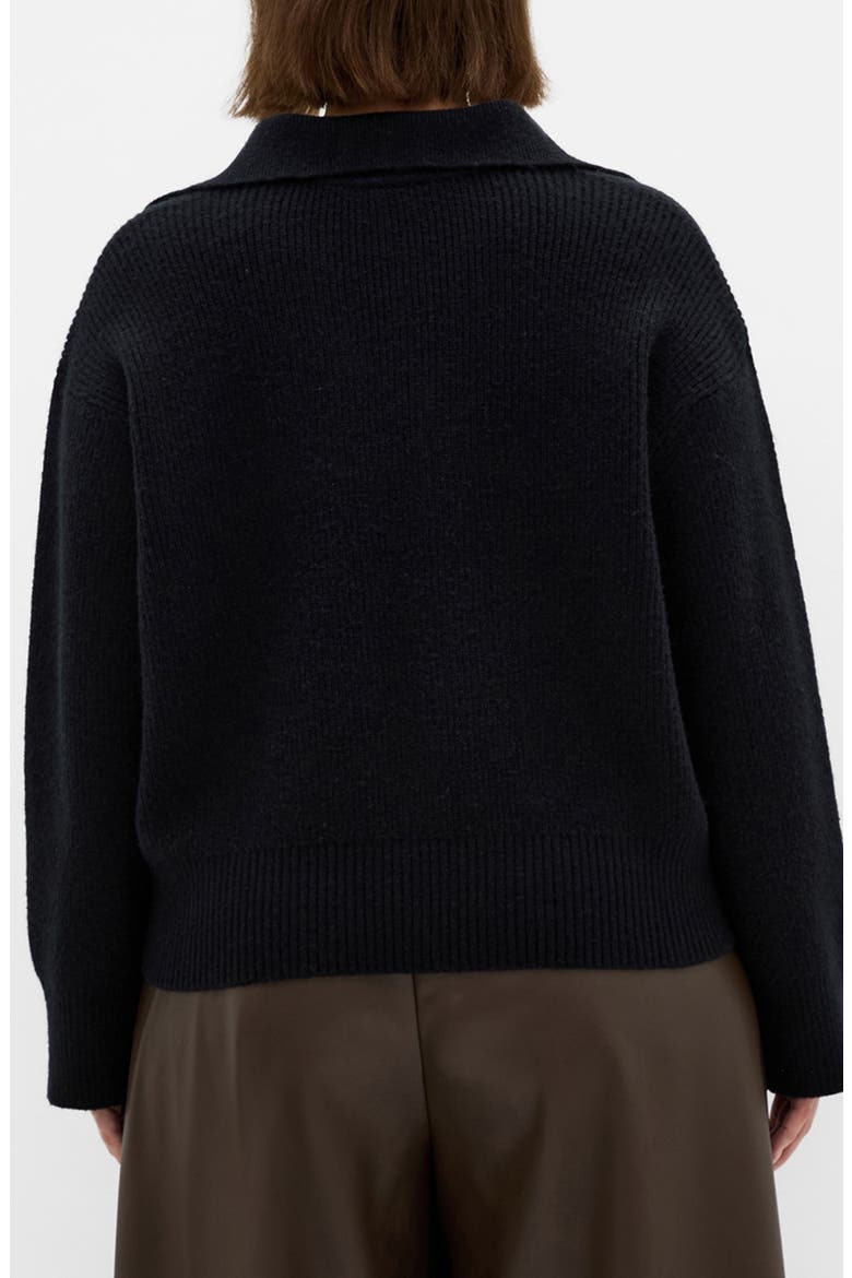 Opal Spread Collar Sweater, Alternate, color, BLACK