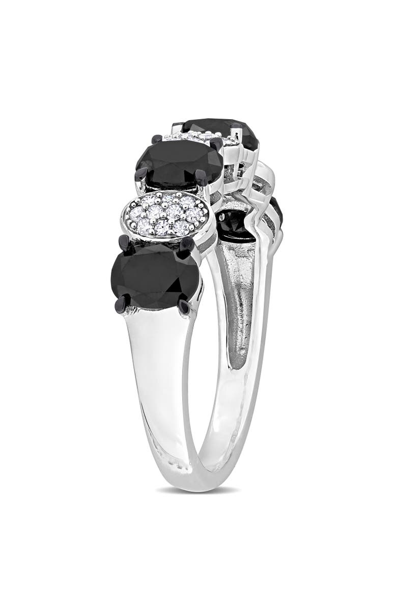 Julianna B. Black & White Diamond Oval Band Ring 10k, Alternate, color, Diamond