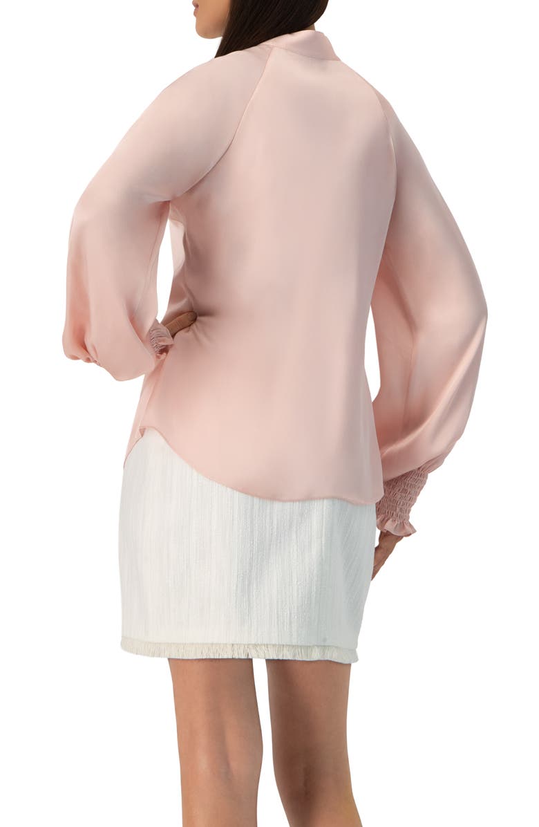 IVONNE Straight Blouse with Mandarin Collar, Alternate, color, Dusty Pink