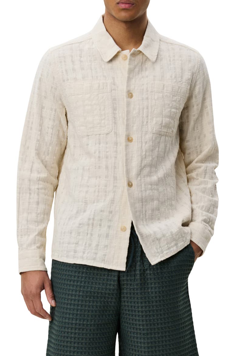 Texture Slub Cotton Overshirt, Main, color, IVORY