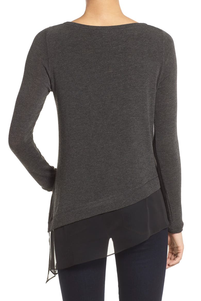 Matty M Asymmetrical Hem Layer Look Top, Alternate, color, GRAPHITE