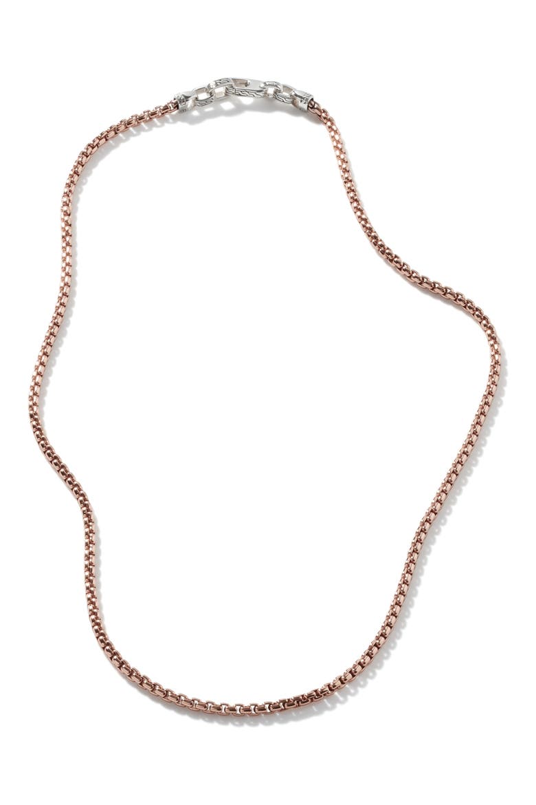 Box Chain Men's Bronze & Sterling Silver Necklace, Alternate, color, SILVER/ BRONZE