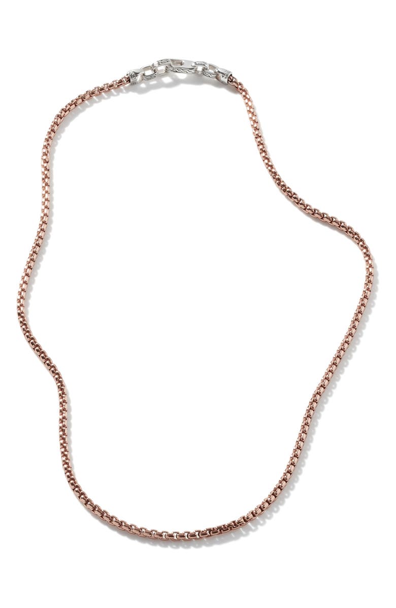 John Hardy Box Chain Men's Bronze & Sterling Silver Necklace, Alternate, color, 