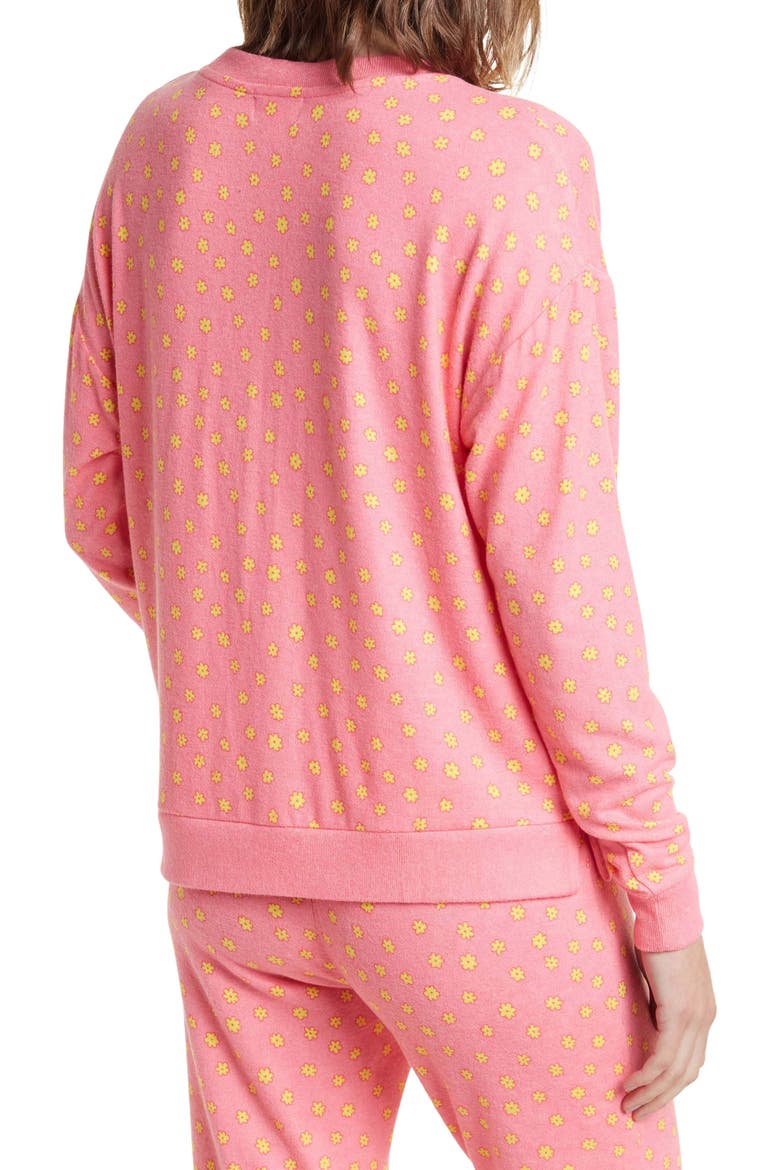 Cozy Crew Neck Sweatshirt, Alternate, color, PINK BUBBLEGUM JELLY FLORAL