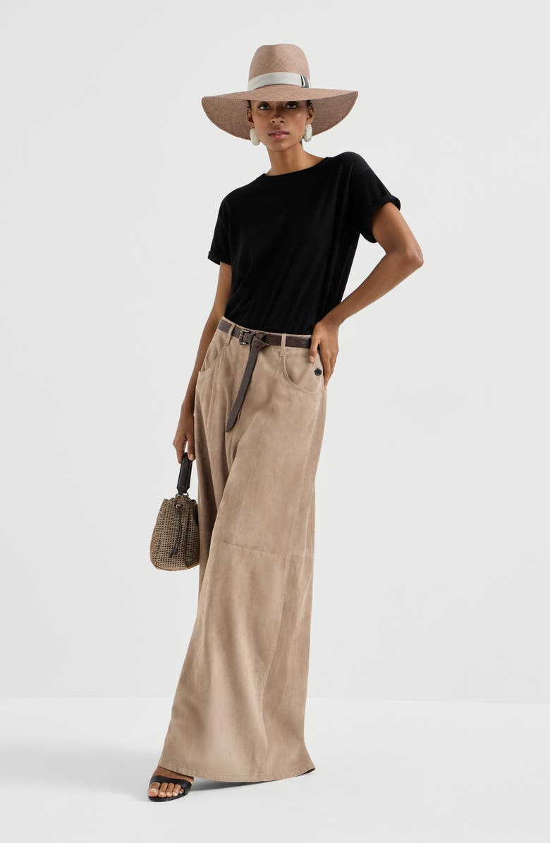 Brunello Cucinelli Cashmere and silk lightweight sweater, Alternate, color, Black