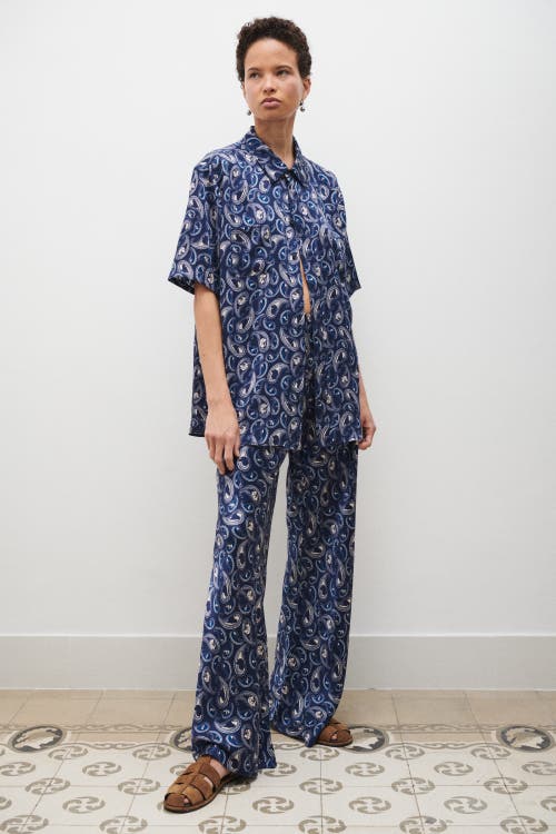 Silk Laundry Bias Cut Pants Hounds Paisley In Hounds Paisley