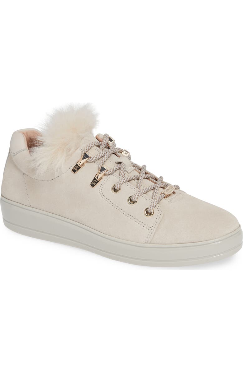 Taryn Rose Georgy Faux Fur Trim Weatherproof Sneaker, Main, color,