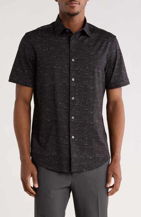 Bugatchi Miles OoohCotton® Solid Short Sleeve Button-Up Shirt