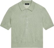 Theory Lustrous Knit Polo Top
