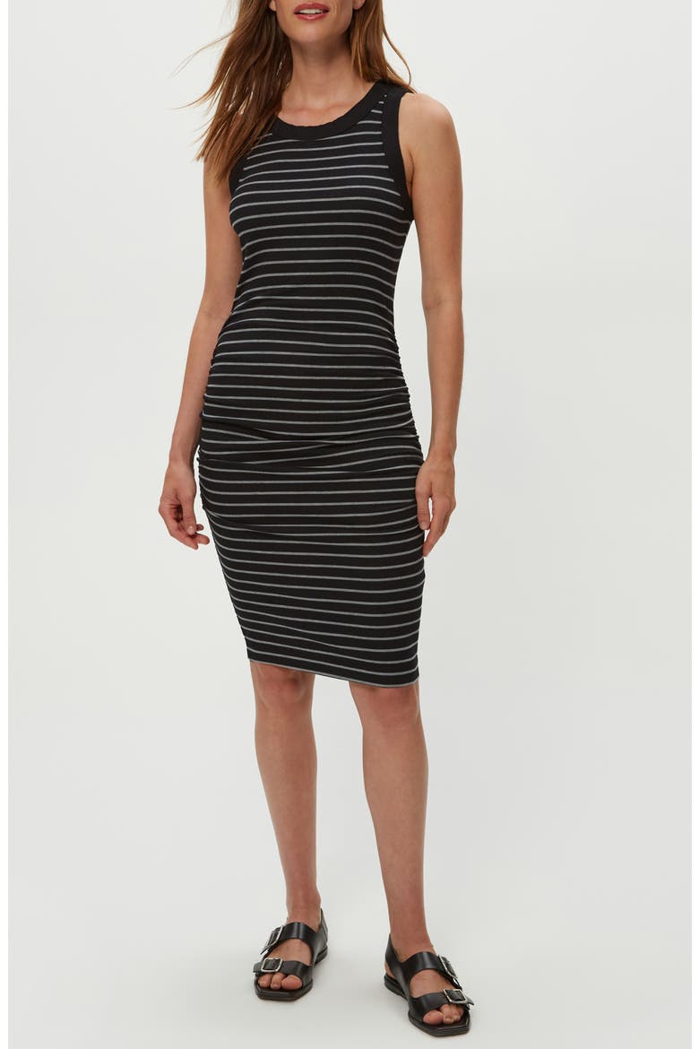 Demi Stripe Sleeveless Dress, Main, color, BLACK/ H.GREY