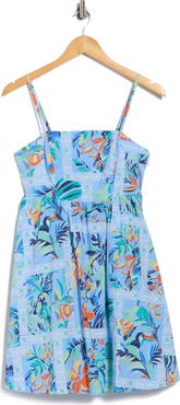 Tori Richard Block Party Fira Stretch Cotton Poplin Minidress