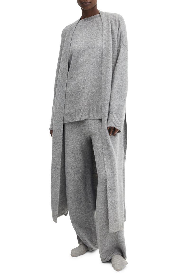 Long Tie Belt Cardigan, Main, color, GREY