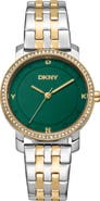 DKNY Crystal Bezel Two Tone Bracelet Watch