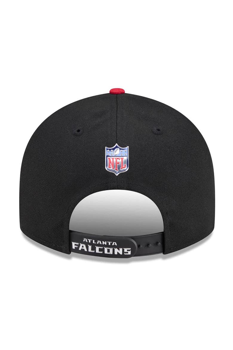 Men's New Era  Black/Red Atlanta Falcons 2026 NFL Draft On Stage Pre-Curved 9FIFTY Snapback Hat, Alternate, color, Black