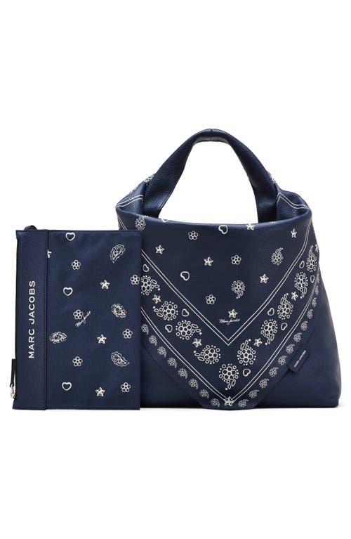 Marc Jacobs The Bandana Print Leather Sack Bag In Blue