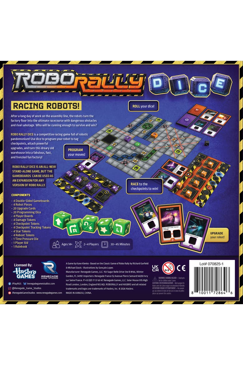 Robo Rally Dice, Competitive Racing Robot Board Game, Alternate, color, Multicolored