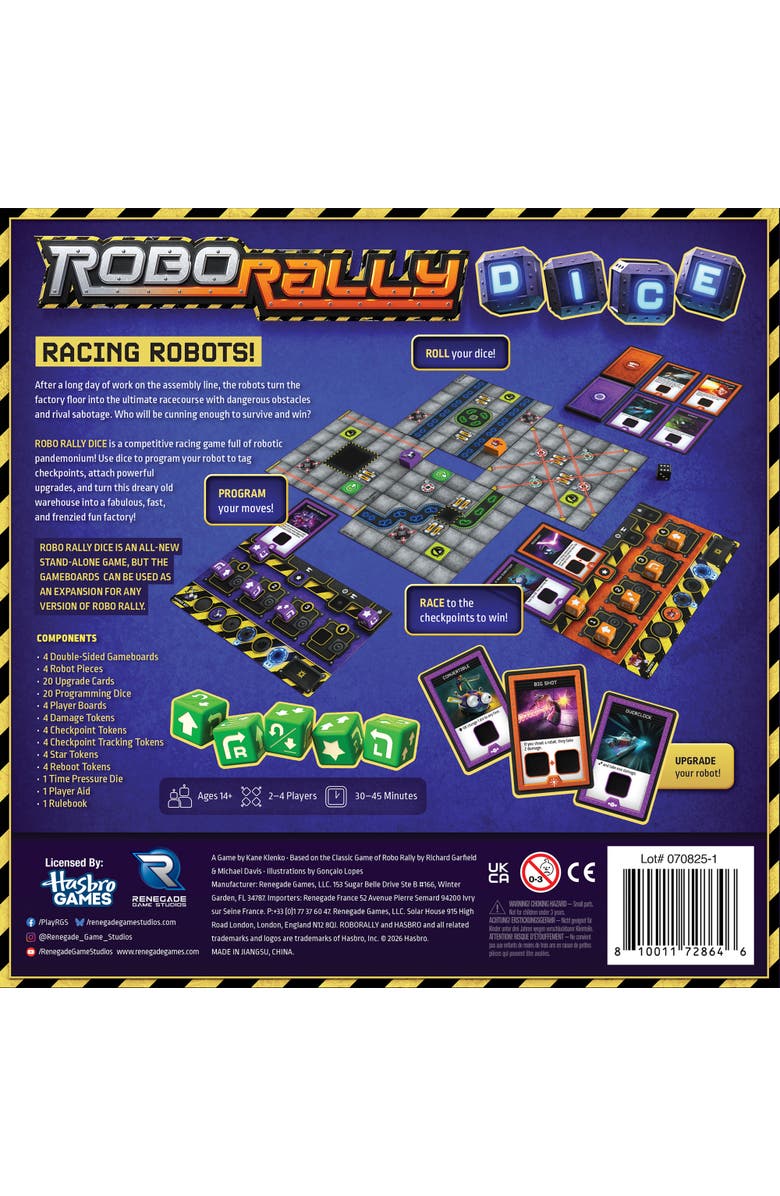 Renegade Game Studios Robo Rally Dice, Competitive Racing Robot Board Game, Alternate, color, Multicolored