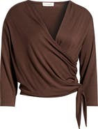 Loveappella Faux Tie Wrap Top