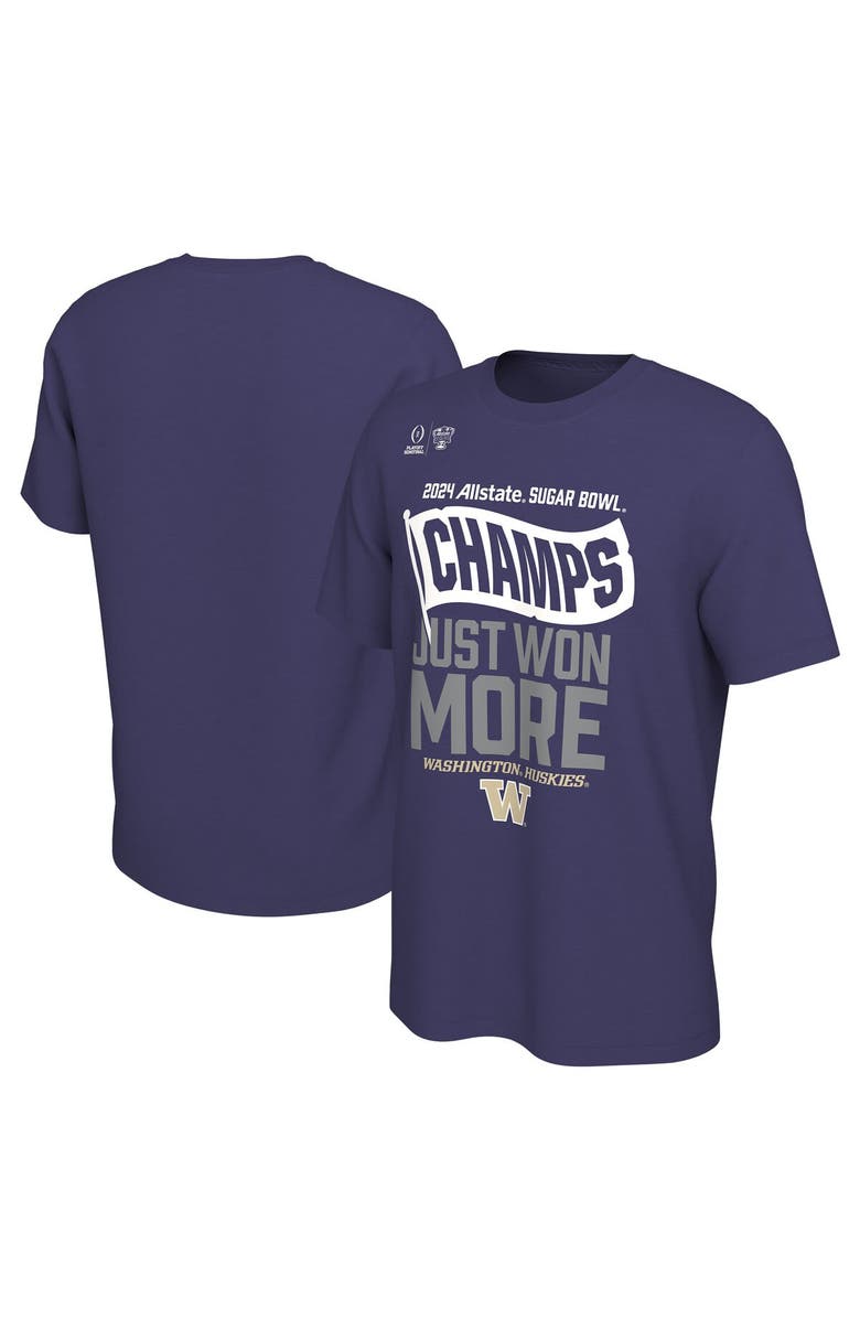 Nike Men's  Purple Washington Huskies College Football Playoff 2024 Sugar Bowl Champions Locker Room T-Shirt, Main, color, 