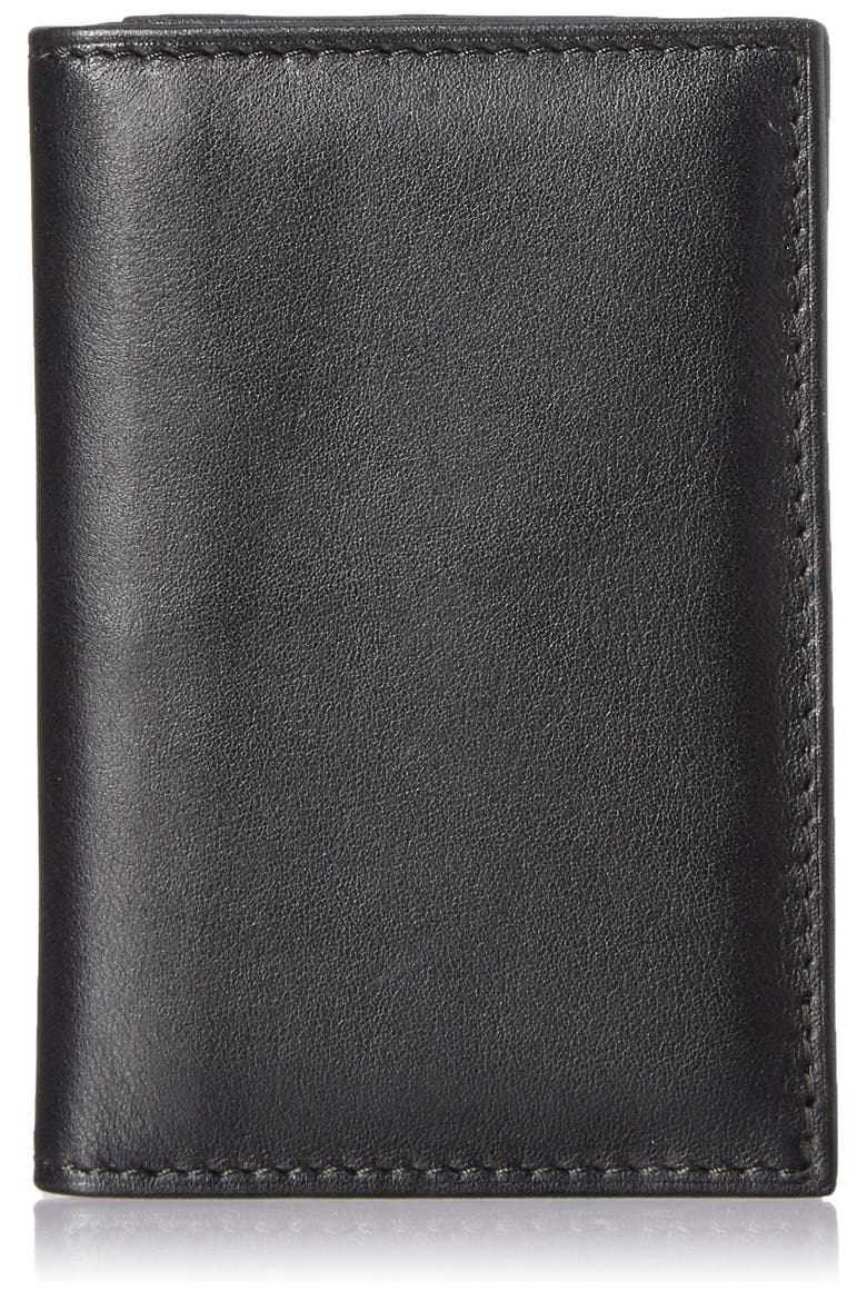 Leather Card Case, Main, color, BLACK