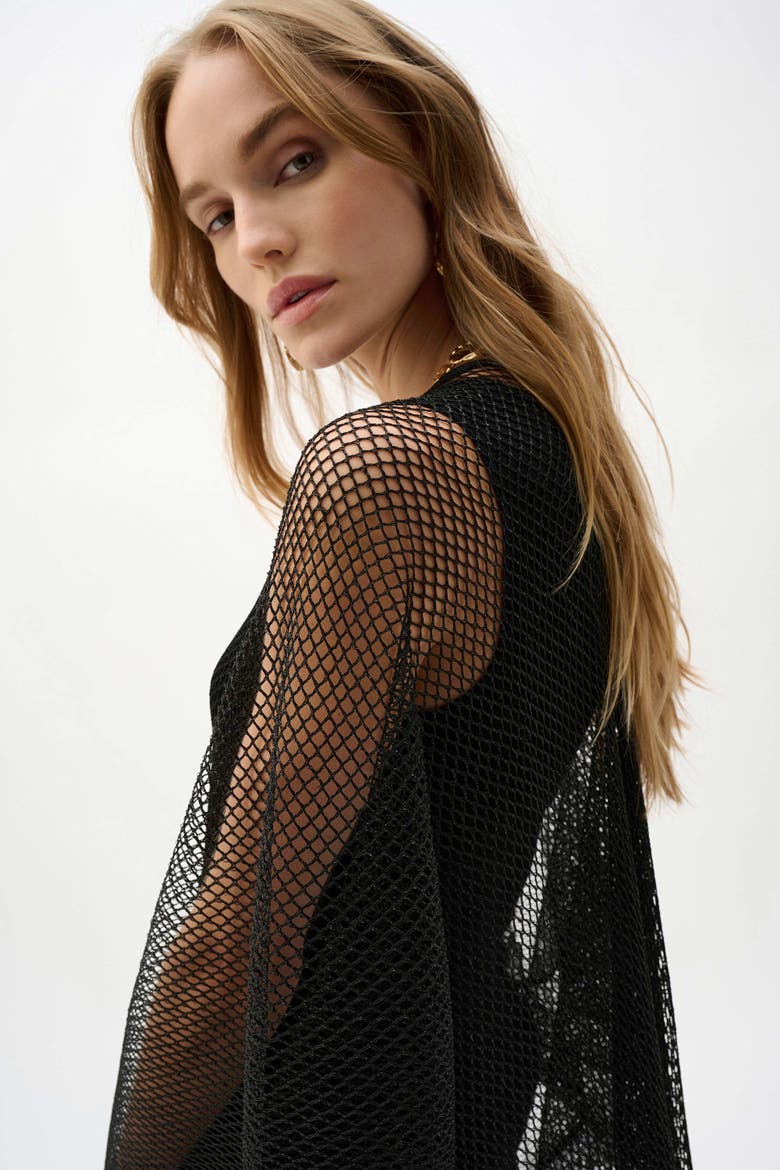 Bohemian Open-front Kimono, Alternate, color, Black