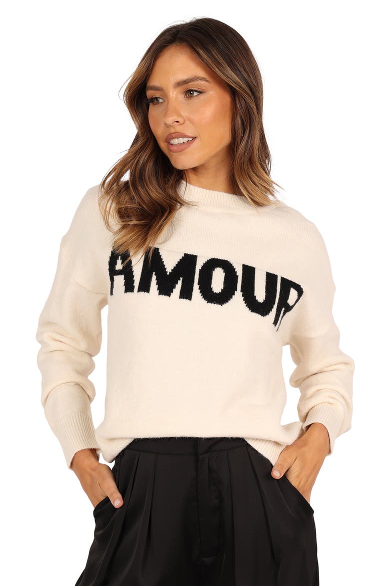 Amour Button Shoulder Sweater, Alternate, color, CREAM
