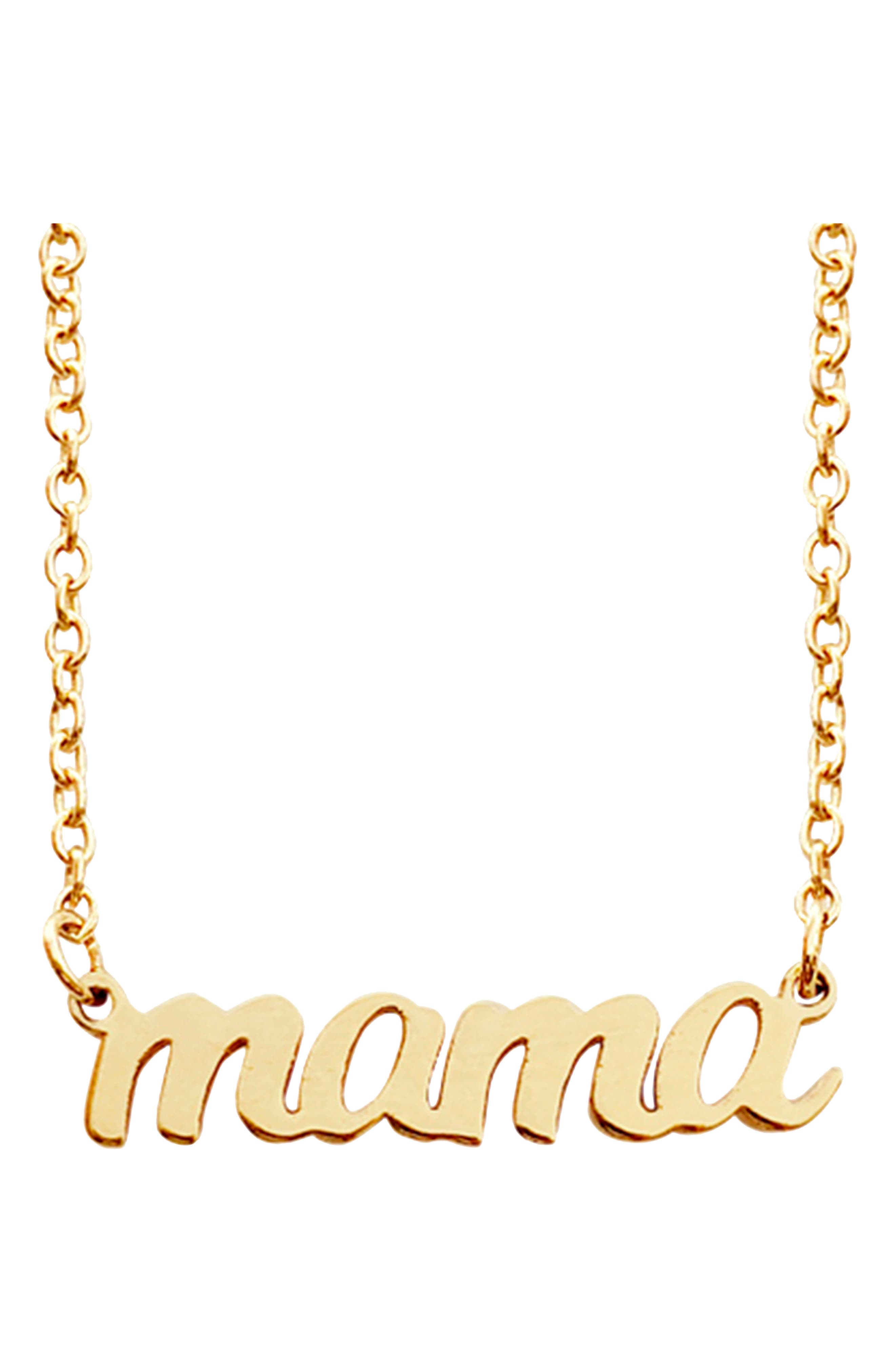 Tiny Tags 14K Gold Script Mama Pendant Necklace (Women) | Nordstrom