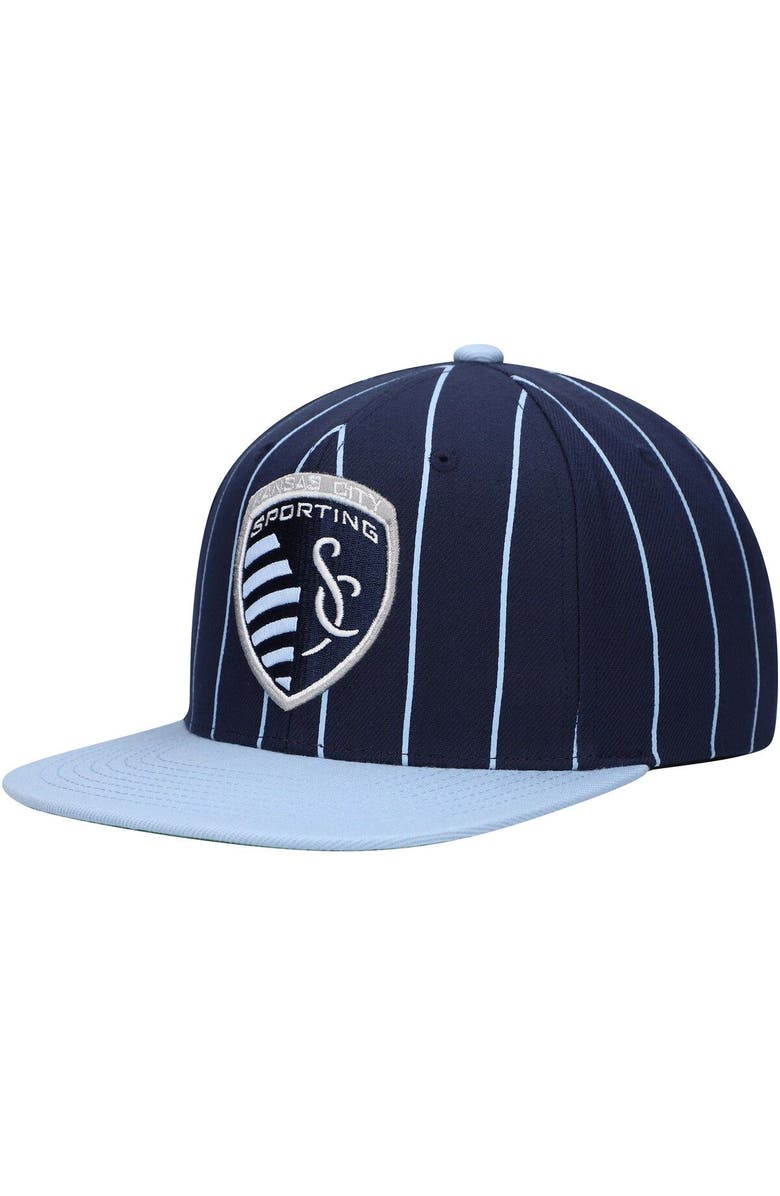 Mitchell & Ness Men's Mitchell & Ness Navy Sporting Kansas City Team Pin Snapback Hat, Alternate, color, Navy