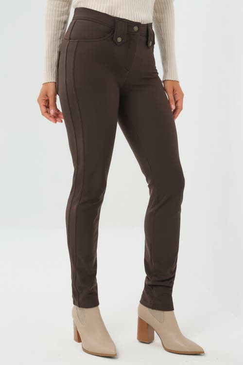 Anatomie Skyler Cozy Fleece-lined Travel Pant In Brown