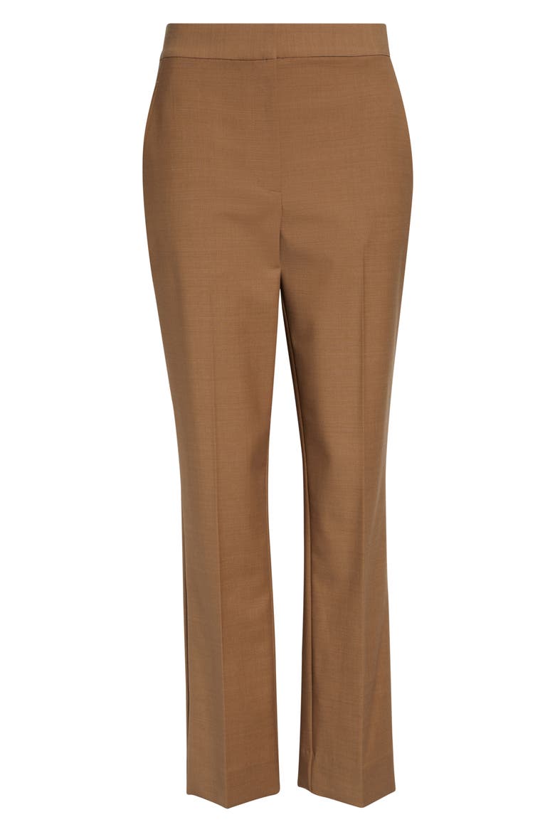 Mélange Wool Blend Stretch Twill Crop Pants, Alternate, color, CAMEL MELANGE