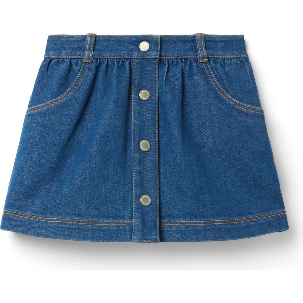 Janie And Jack Denim Button Skirt In Blue