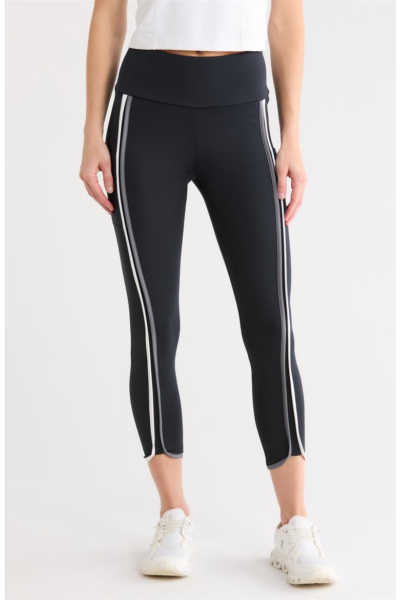 High Waist Side Stripe Leggings, Main, color, CAVIAR