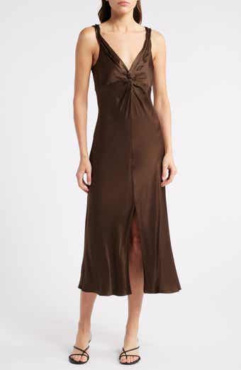 Rails Viviana Knot Front Satin Midi Dress