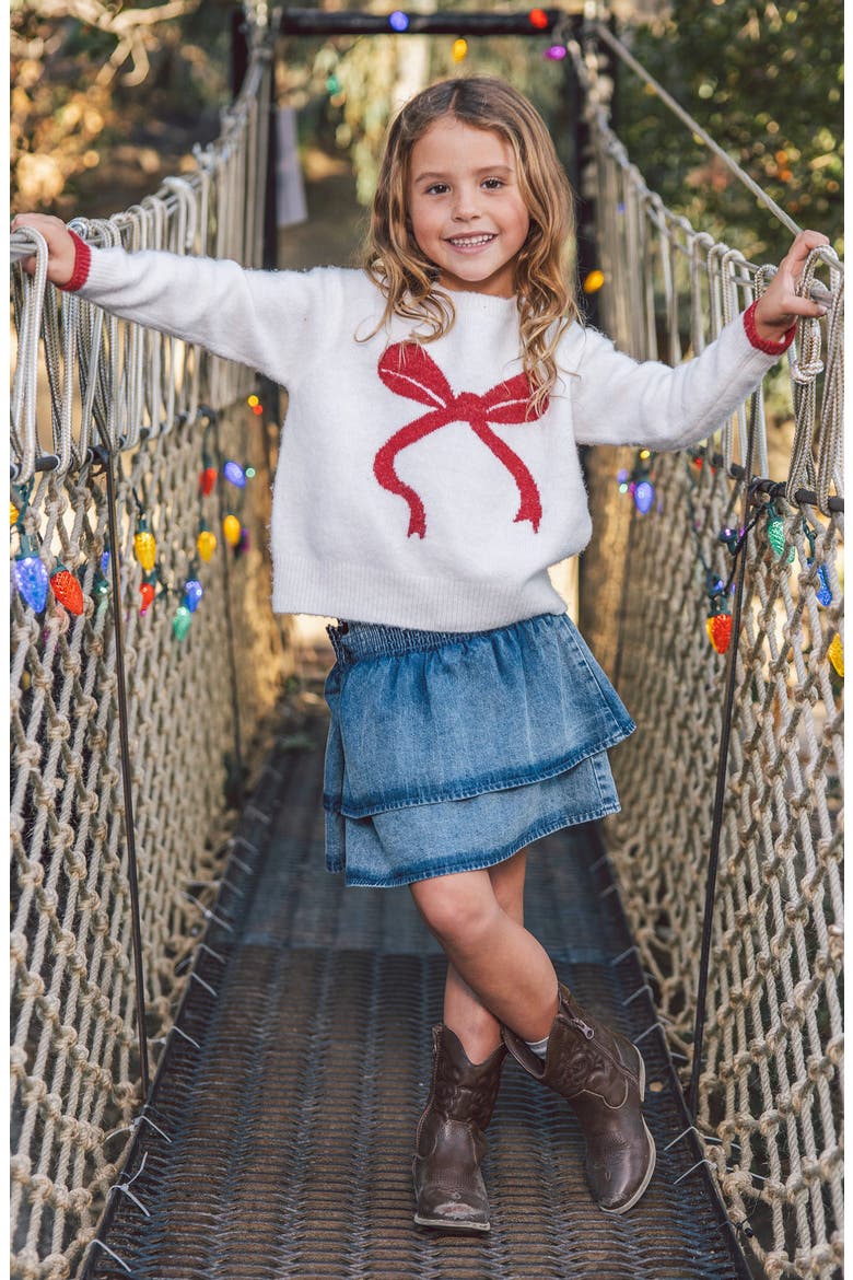 Camille Bow Sweater, Alternate, color, IVORY