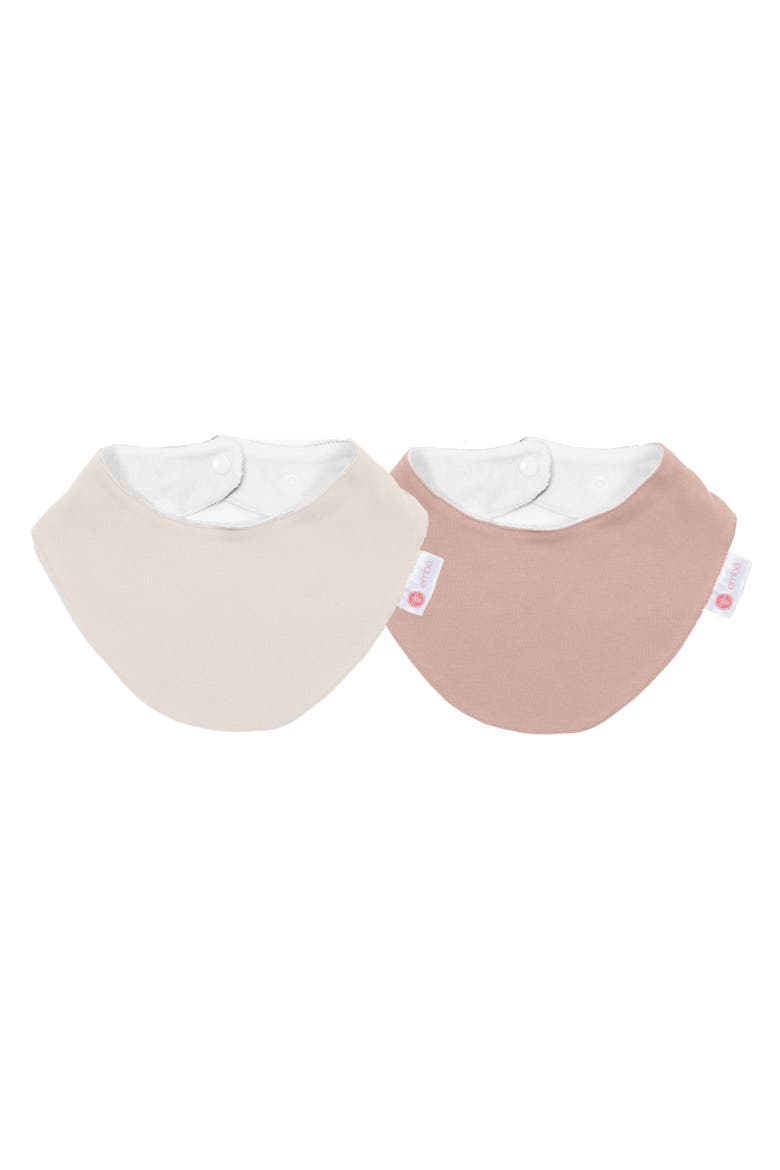 Baby Cottom Bandana Bib Bundle, 2-Pack, Main, color, Cream-guava