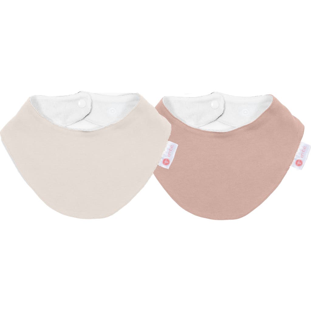 Embe Embé Baby Cottom Bandana Bib Bundle, 2-pack In Cream-guava