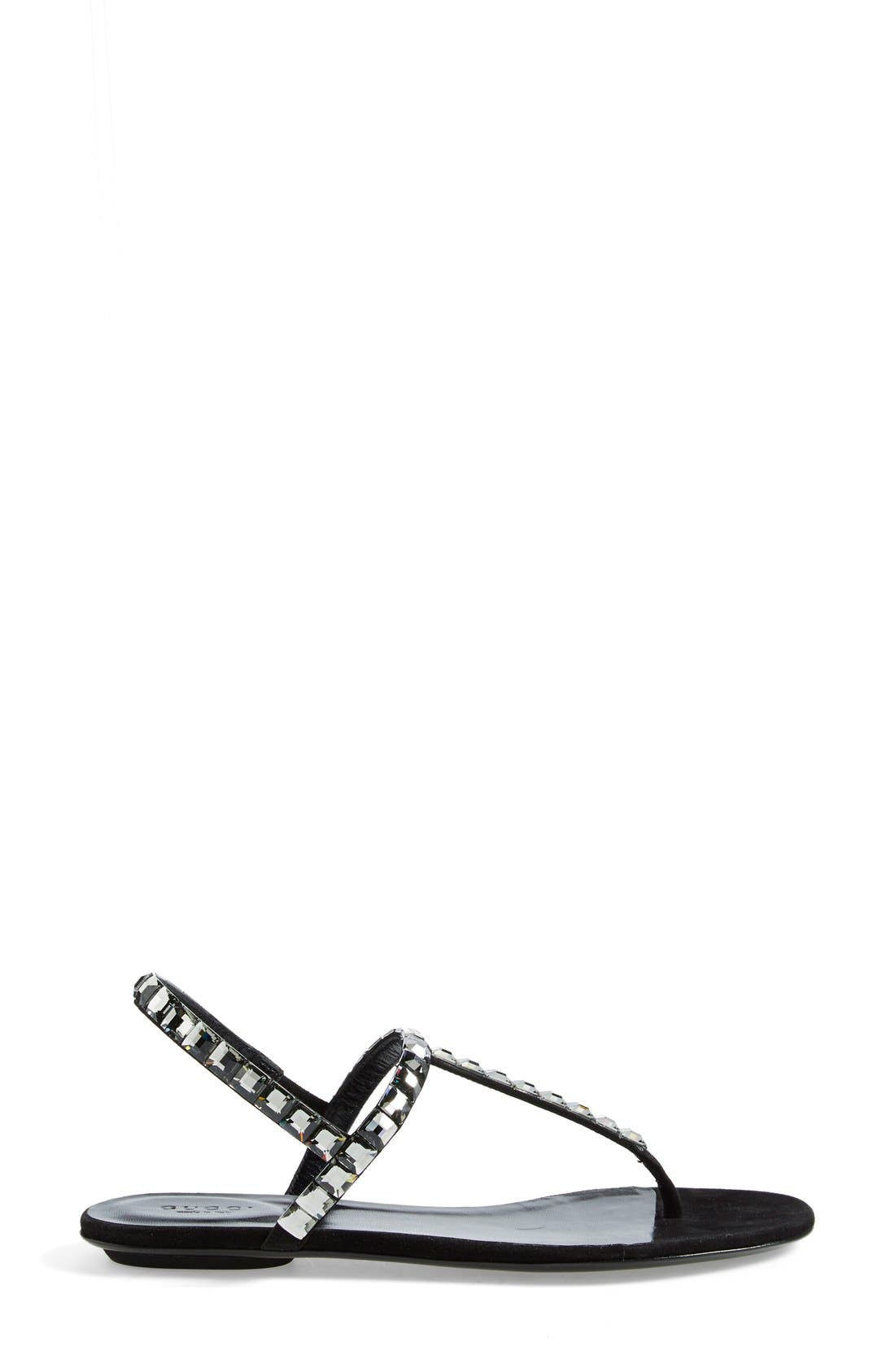 Gucci Jeweled Thong Sandal, Alternate, color, 