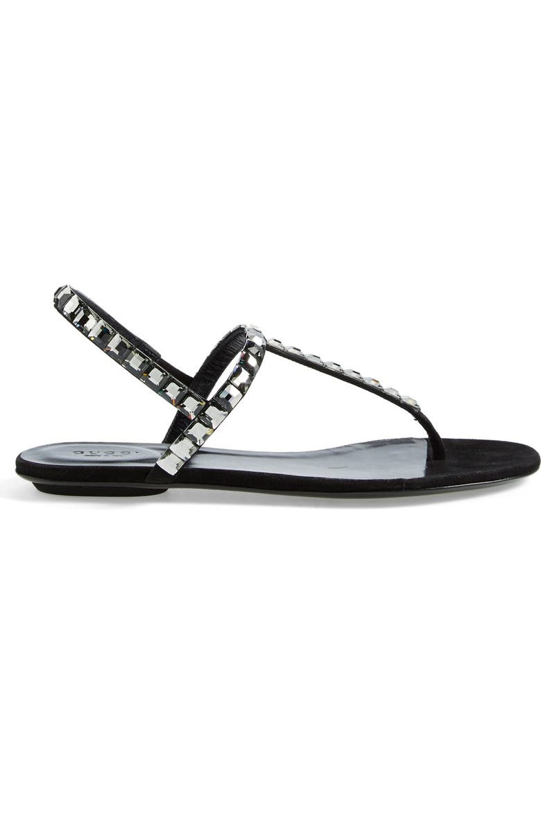 Gucci Jeweled Thong Sandal, Alternate, color,
