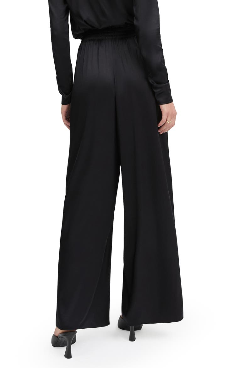 Tribeca Wide Leg Satin Pants, Alternate, color, BLACK