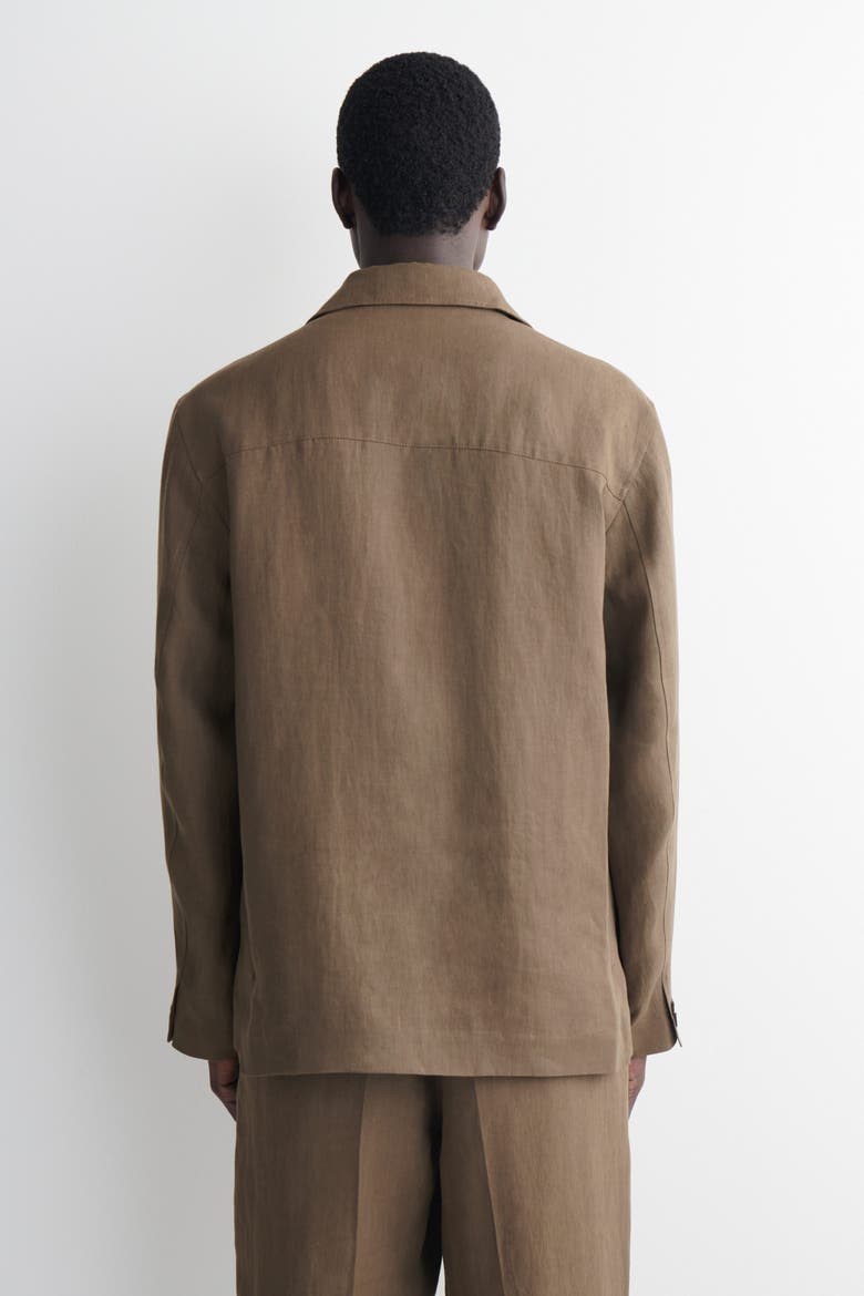 Unstructured Linen Blazer, Alternate, color, DARK KHAKI