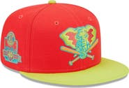 New Era Men's New Era Red/Neon Green Oakland Athletics 40th Anniversary  Lava Highlighter Combo 59FIFTY Fitted Hat