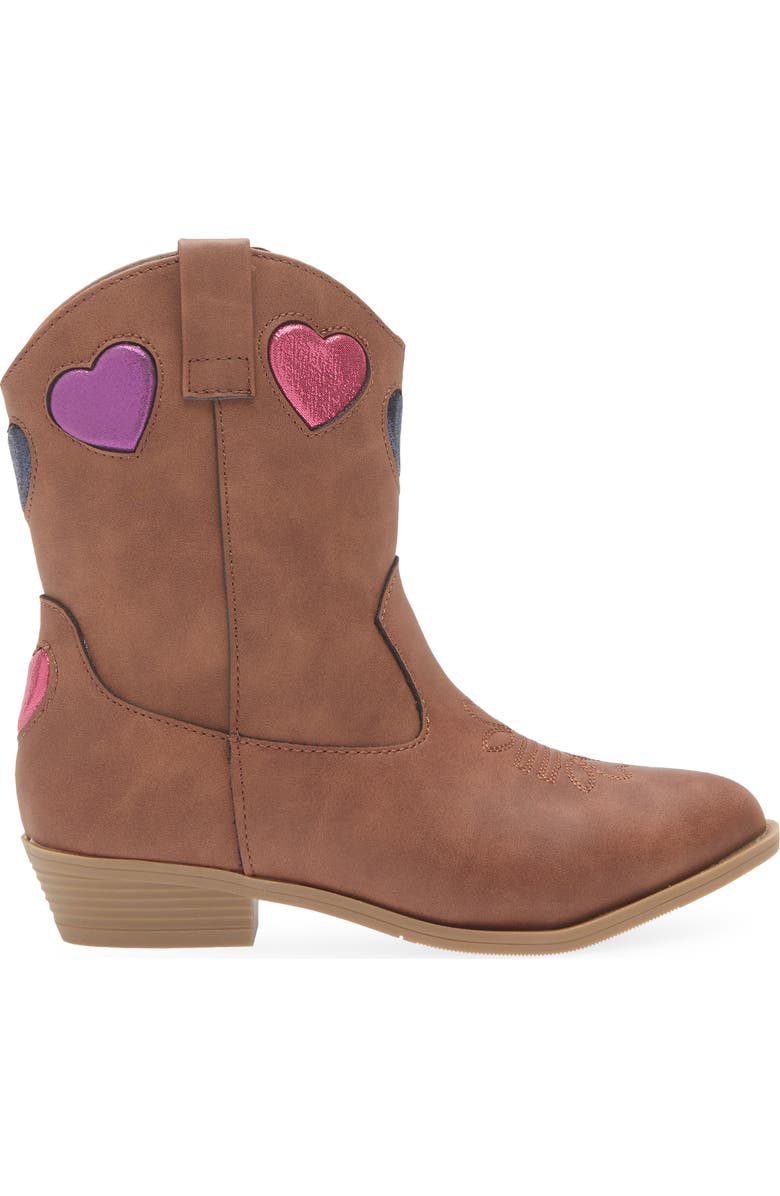 Tucker + Tate Kids' Clarra Heart Western Boot, Alternate, color, Brown