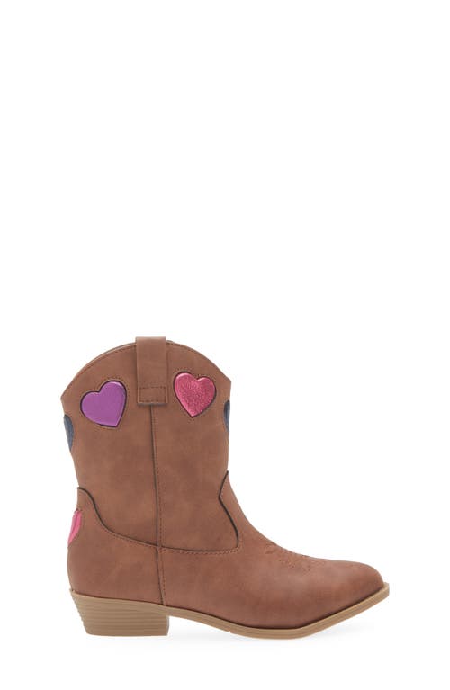 Tucker + Tate Kids' Clarra Heart Western Boot In Brown