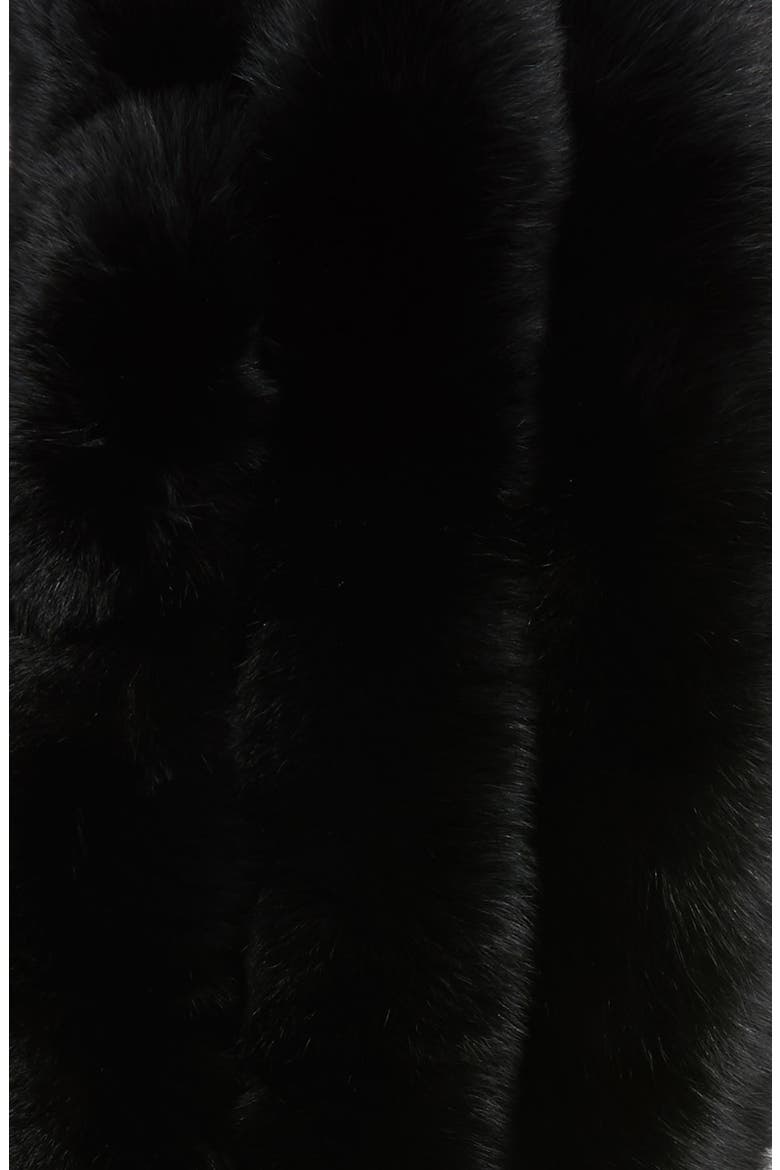 Faux Fox Fur Stole, Alternate, color, BLACK