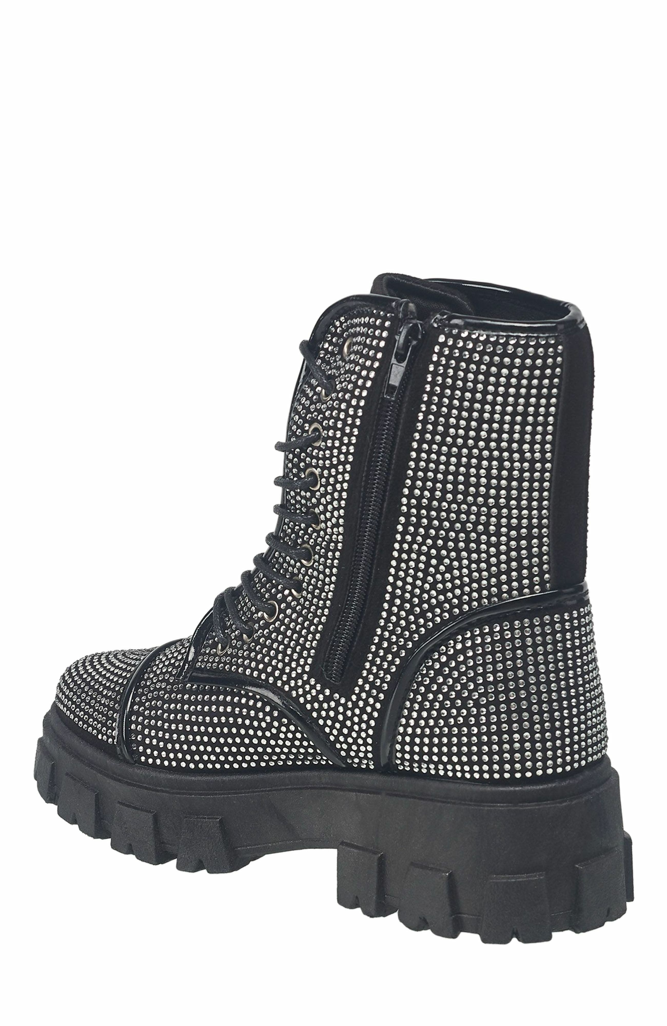 True Religion Gee Rhinestone Combat Boot, Alternate, color, 